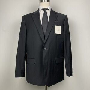 Calvin Klein Slim-Fit Blazer Sportcoat Jacket Grey Wool 48R Black F01012